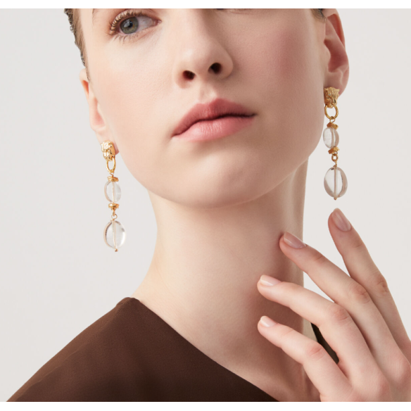 Orecchini Dorati Leopardo E Cristallo Di Rocca 12026