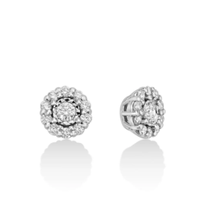 Orecchini fantasia con diamanti in oro bianco