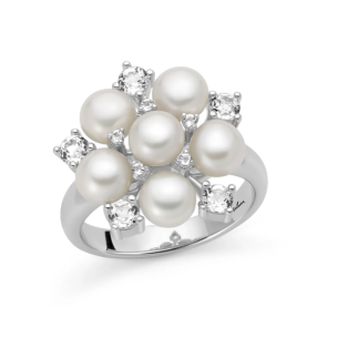 Anello di perle Unica con bouquet di perle Oriente.