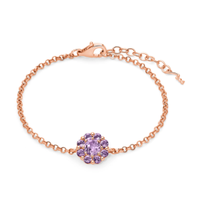 Bracciale con ametista fiore in argento rosa