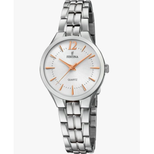 Festina Orologio Analogico Quarzo Donna con Cinturino in Acciaio Inox F20216-1